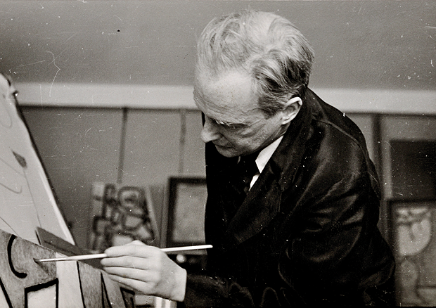 Paul Klee dans son atelier, Kistlerweg 6, Berne, été 1939, Photographe: Felix Klee, Zentrum Paul Klee, Bern, Donation Famille Klee - © Klee-Nachlassverwaltung, Bern