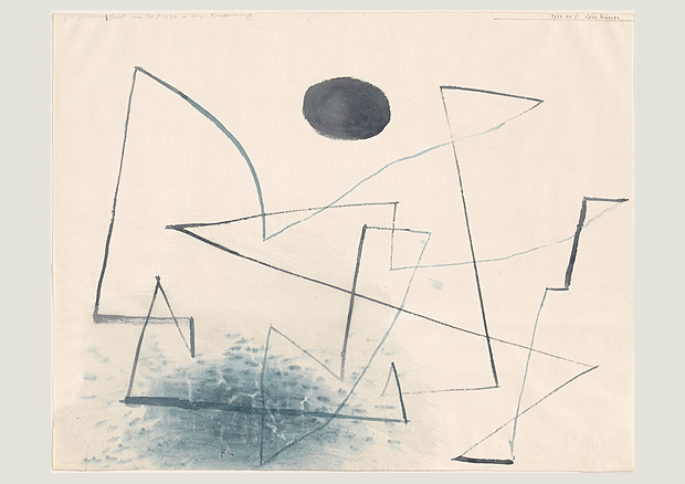 Paul Klee, über Wasser, 1933, 45, Pinsel auf Papier auf Karton, 48,6 x 61,6 cm, Hermann und Margrit Rupf-Stiftung, Kunstmuseum Bern - 