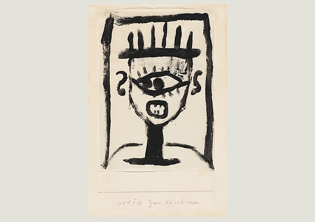 Paul Klee, Zum Abschrecken, 1940, 358, Kleisterfarbe auf Papier auf Karton, 29,2 x 21 cm, Zentrum Paul Klee, Bern, Schenkung Richard Sisson - 