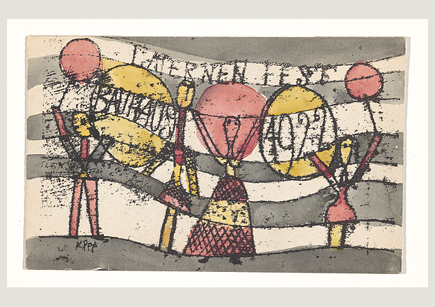 Paul Klee, Laternenfest Bauhaus 1922, 1922, aquarellierte Lithographie, 8,9 x 14,4 cm, Privatbesitz Schweiz, Depositum im Zentrum Paul Klee, Bern - 