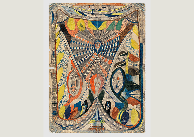 Adolf Wölfli, Paris=Spinne, 1909/10, Bleistift und Farbstift auf Papier, 100 x 74,5 cm, Adolf Wölfli-Stiftung, Kunstmuseum Bern - 