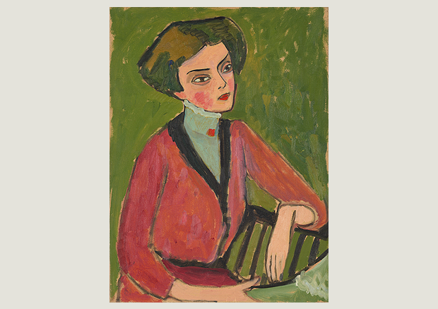 Gabriele Münter, Olga von Hartmann, ca. 1910, Öl auf Leinwand, 60,3 x 45 cm, Gabriele Münter- und Johannes Eichner-Stiftung, München - © 2021, ProLitteris, Zurich Alle Urheberrechte bleiben vorbehalten. Sämtliche Reproduktionen sowie jegliche anderen Nutzungen ohne Genehmigung durch ProLitteris - mit Ausnahme des individuellen und privaten Abrufens der Werke - sind verboten.