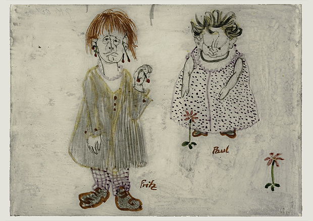 Paul Klee, Paul u. Fritz, 1905, 19, Hinterglasmalerei, 13 x 18 cm, Zentrum Paul Klee, Bern - 