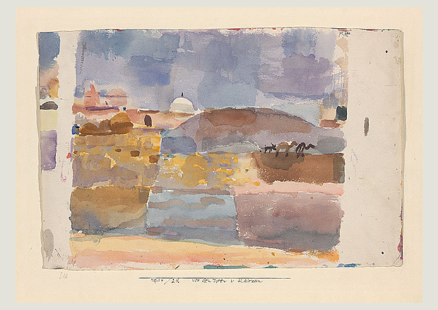 Paul Klee, vor den Toren v. Kairuan, 1914, 216, Aquarell auf Papier auf Karton, 20,7 x 31,5 cm, Zentrum Paul Klee, Bern - 